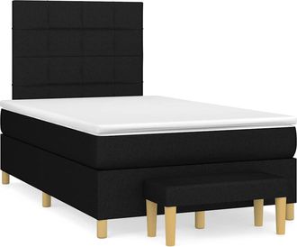 vidaXL Cama Box Spring Con Colch&oacute;n Tela Negro 120x190 Cm Vidaxl