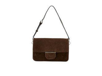 AllSaints Ondine Suede Shoulder Womens Handbags Fango Brown