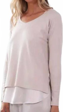 Pj Harlow Frankie Long Sleeve Knit Top In Eggnog