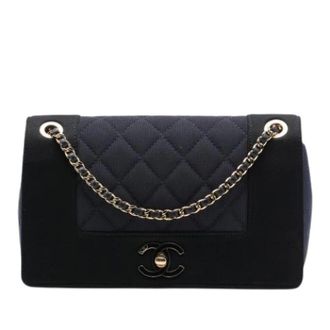 Chanel Pre-owned Vintage Quilted Double Flap Shoulder Bag - Dames - Pre-owned - Blauw - Maat: ONE Size Leer