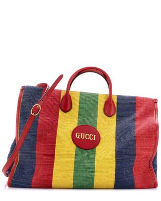 Gucci Red Striped Canvas Baiadera Tote (Authentic Pre-Loved)