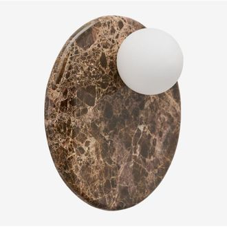 Sklum Aplique da parete &Oslash;30 cm in marmo con sfera di cristallo Conrad SKLUM