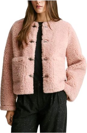 Pepe Jeans London Cropped jas met pels effect - Dames - Jassen - Roze - XS - Jassen