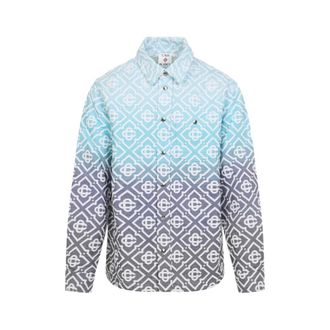 Casablanca Monogram Gradient Jacquard Shacket - Heren - Casual Overhemden - Veelkleurig - M - Katoen - Overhemden
