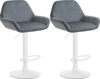 Clp Set De 2 Taburetes De Cocina Braga En Terciopelo Gris Oscuro