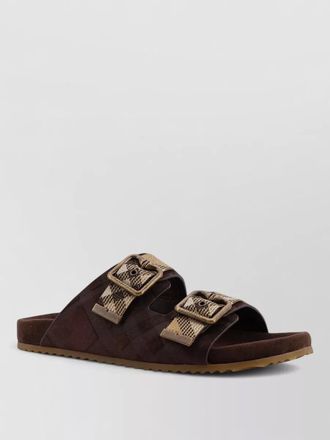 Burberry leather checked flat sandals