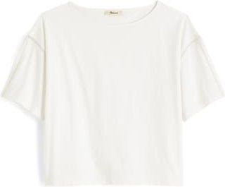 Madewell Embroidered Boxy Knit T-Shirt in White at Nordstrom Rack, Size X-Small