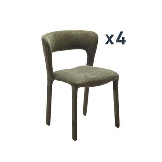 Klast Packs 4 sillas tela verde oscuro 53 cm x 77 cm cm