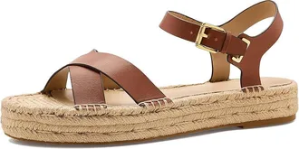 Lauren Ralph Lauren Emeryn Platform Espadrille Womens Sandals Lauren Tan : 8.5 B - Medium, Leather