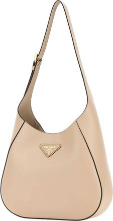 Prada Womens Powder Pink Leather Shoulder Bag Travertinon Borse A Mano