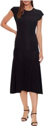 Calvin Klein Kleedjes, Dames, Zwart, S, Fluid Jersey Jurk