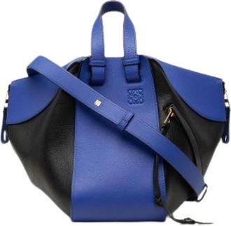 Loewe Pre-owned Hammock - Dames - Vintage Handtas - Blauw - ONE Size - Leer - Vintage