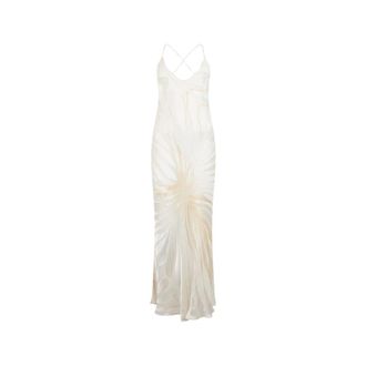 Roberto Cavalli Slip Dress With Ray Devor&eacute; Print - female - Roberto Cavalli - Gowns - White - S - Dresses