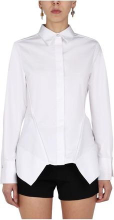 Givenchy Peplum Shirt met Lange Mouwen - Dames - Overhemden - Wit - S - Katoen - Overhemden