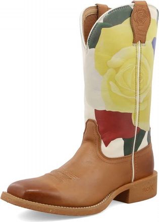 Twisted X Boots Womens Tech Western Boots In Indian Tan/yellow Rose