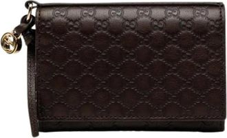 Gucci Pre-owned Vintage Kaarthouder - Dames - Vintage Accessoires - Bruin - ONE Size - Leer - Vintage