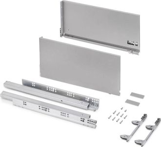 Emuca Caj&oacute;n Exterior Vertex 3d 60kg De Altura 242mm, Profundidad 500mm, Acero, Pintado Aluminio - Emuca