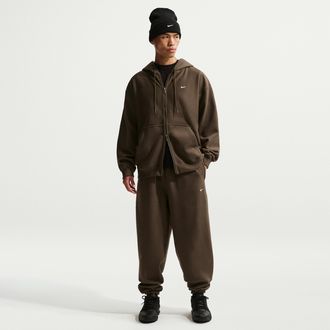 Nike Mens Solo Swoosh Cuffed Fleece Pants in Brown | HV1088-212