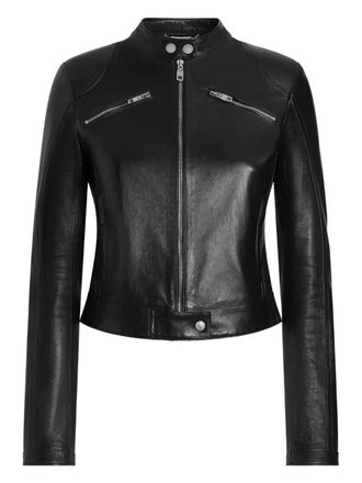 Dolce & Gabbana biker-style leather jacket - women - Lambskin/Spandex/Elastane/Silk - 40 - Black