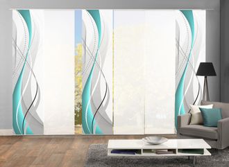 Home Wohnideen Schiebegardine »WUXi« Klettband 6 Stk. tlg. HxB: 245x60, inkl. Befestigungszubehör