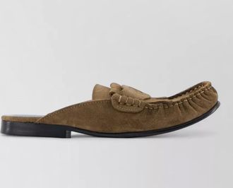 Marni leather buckled square-toe mules