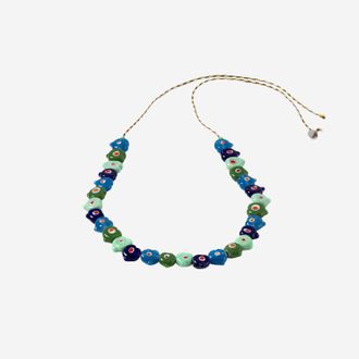 Sorbet Island Heart Shaped Glass Bead Necklace