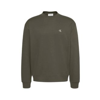 Calvin Klein Jeans Hoodies & sweatvesten, Heren, Groen, XL, Monogram Logo Sweater