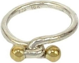Tiffany & Co. Gold Silver Yellow Gold (18K) Silver 925 Band Ring (Pre-Owned)