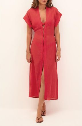 Vix Fuji Cover-Up Midi Dress in Red at Nordstrom, Size X-Small