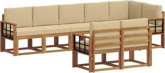 vidaXL Conjunto De Sof&aacute;s De Exterior 8 Uds. Natural Y Beige Vidaxl