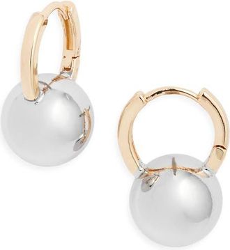 Nordstrom Orb Drop Huggie Hoop Earrings in Gold- Silver at Nordstrom