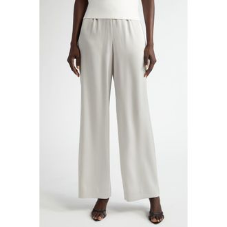 St. John Collection Kate Liquid Satin Pants in Ptnu Platinum at Nordstrom, Size 8