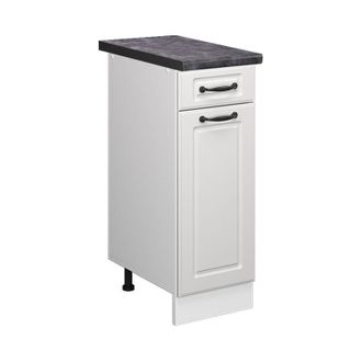 Vicco Mueble bajo de cocina R-Line, Blanco casa de campo, 30 cm, ET Antracita, Vicco