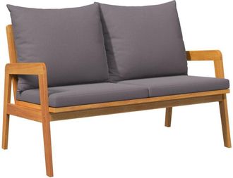 vidaXL Banco De Jard&iacute;n Con Coj&iacute;n Marr&oacute;n Madera Maciza De Acacia Vidaxl