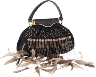 Bulgari Pre-owned Vintage Satin Handbag - Dames - Vintage Handtas - Zwart - ONE Size - Satijn - Vintage