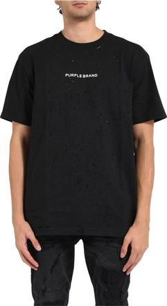 Purple Tops, Heren, Zwart, S, Katoen, Trademark Tee
