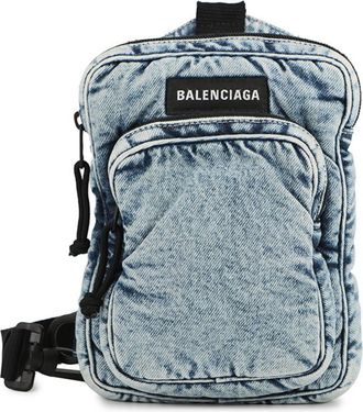 Balenciaga Blue Denim Messenger Bag Sling Bag (Pre-Owned)