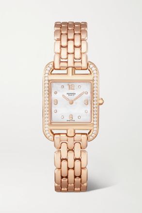 Herm&egrave;s Montre Cape Cod 31mm 18-karat Rose Gold Diamond Watch