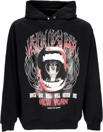 Vision Of Super Cobra Mouth Print Lichtgewicht Hoodie Zwart - Heren - Hoodies - Zwart - S - Katoen - Hoodies & sweatvesten