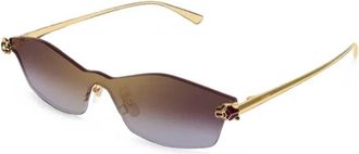Cartier Ct0678S Zonnebril - unisex - Accessoires - Geel - Maat: ONE Size Nylon