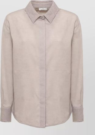 PANICALE cashmere-collar long-sleeve shirt