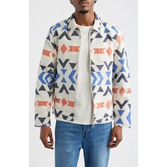 Wax London Park Jacquard Pattern Jacket in Ecru/Multi at Nordstrom, Size Xx-Large