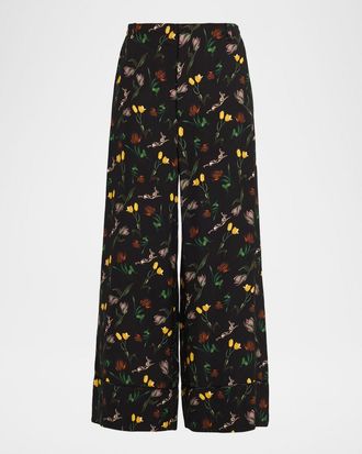 Marni Floral Wide-Leg Trousers