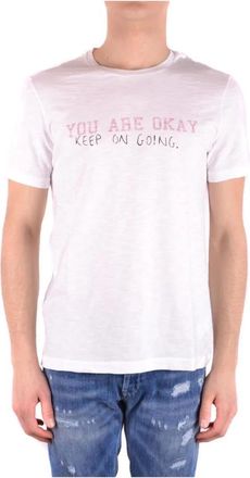 Dondup Bedrukte T-shirt met korte mouwen en ronde hals - Heren - T-shirts - Wit - XL - Katoen - Tops