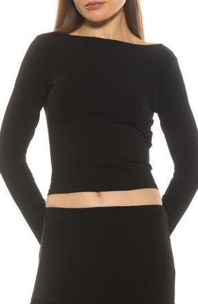 Alexia Admor Dahlia Boat Neck Top in Black at Nordstrom Rack, Size X-Small