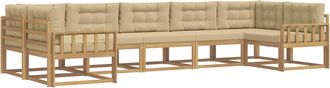 vidaXL Conjunto De Sof&aacute;s De Exterior 7 Uds. Y Beige Vidaxl