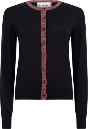 Iceberg C&aacute;rdigan de merino extrafino - Knitwear - Mujer - Azul - XS