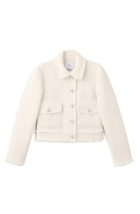 Mango Tweed Jacket in Ecru at Nordstrom, Size Xx-Small