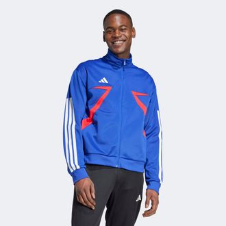 adidas Trainingsjacke ADIDAS SPORTSWEAR M TIRO CB_NP TT, Herren, Gr. XXL, weiss (semi lucid blau, pure ruby, wei&szlig;), Obermaterial: 70% Polyester, 30% Baumwoll