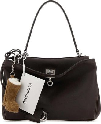 Balenciaga Rodeo S Leather Crossbody Bag With Vintage Motif